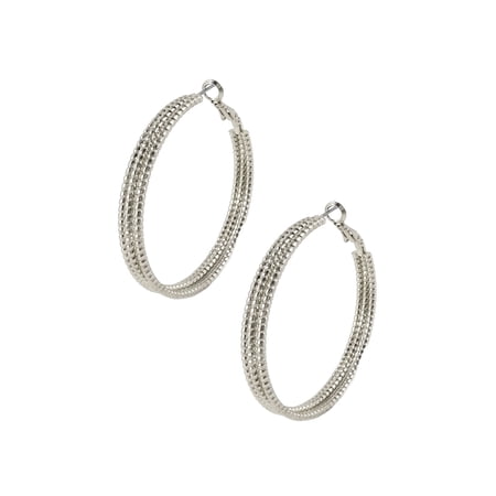 Textured Statement Triple 2" Hoop Earring