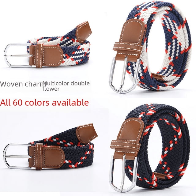 Cinturón tejido elástico Red explosión casual hebilla de aguja cinturón de lona para mujer cinturón elástico para hombre