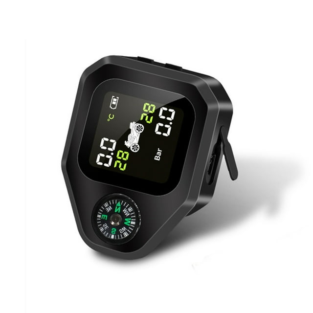 Soumake TPMS Compass High Precision Temperature Monitor Large Screen Motorcycle Tire Pressure Monitoring System for Motorcycle