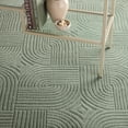 thumbnail image 4 of TOWN & COUNTRY EVERYDAY Stone Geo Curve Soft Felt Everwash®, Machine Washable Area Rug with Non-Slip Backing, Geometric Rug, Sage Green, 1'7"x7'2", 4 of 10