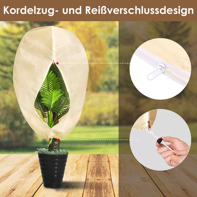 Moyic 2 unids/set cubierta protectora de plantas de invierno transpirable para una protección efectiva cubierta protección contra heladas Jardín y Patio