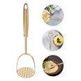 thumbnail image 2 of KALLORY Stainless Steel Potato Masher with Ergonomic Handle for Easy Mashing, Kitchen Tool, Golden Finish, 2 of 10