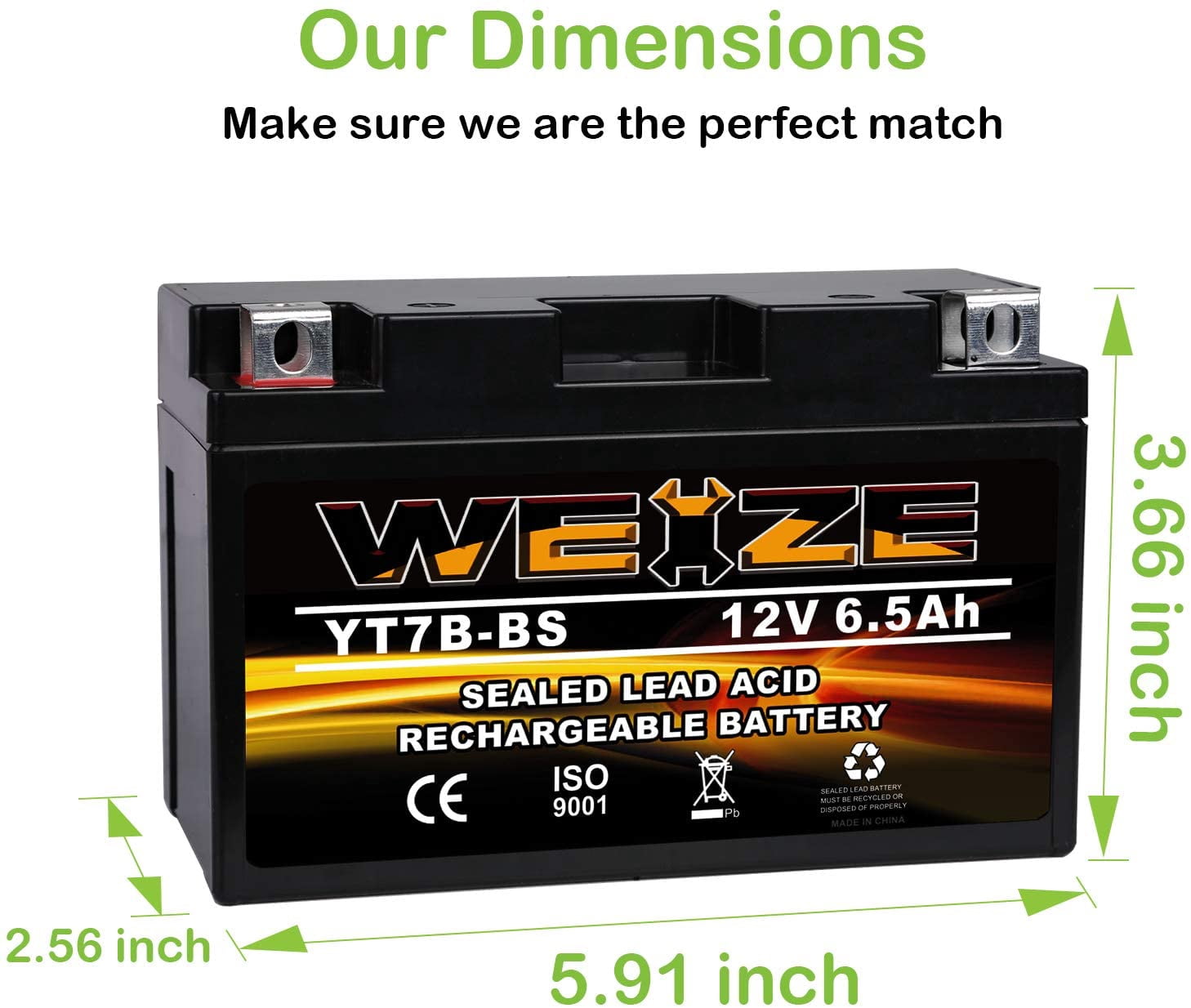 YTX14 BS ATV Battery High Performance - Maintenance Free - Sealed AGM YTX14-BS Motorcycle Battery compatible with Honda Suzuki Kawasaki Yamaha scooter snowmobile