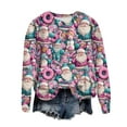 thumbnail image 5 of larppty Christmas Patchwork Print Sweater Fashion Sweatshirt Ugly Sweater Christmas Costume for Women （Pink, M）, 5 of 6