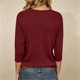 thumbnail image 5 of Neewe Womens Tops 3/4 Sleeve Shirts Round Neck Loose Casual Blouses Solid Color Tshirts Daily Outfits, 5 of 6