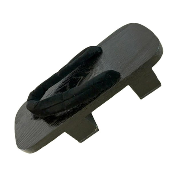 Zuecos japoneses de madera para mujer, chanclas, sandalias tradicionales de playa para uso diario, zapatillas negro