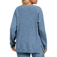 thumbnail image 2 of NISVIYA Womens Plus Size Basic Tops Loose Fit Button Decor Tunics Fashion Ribbed Knit Pullover Sweaters, 2 of 5