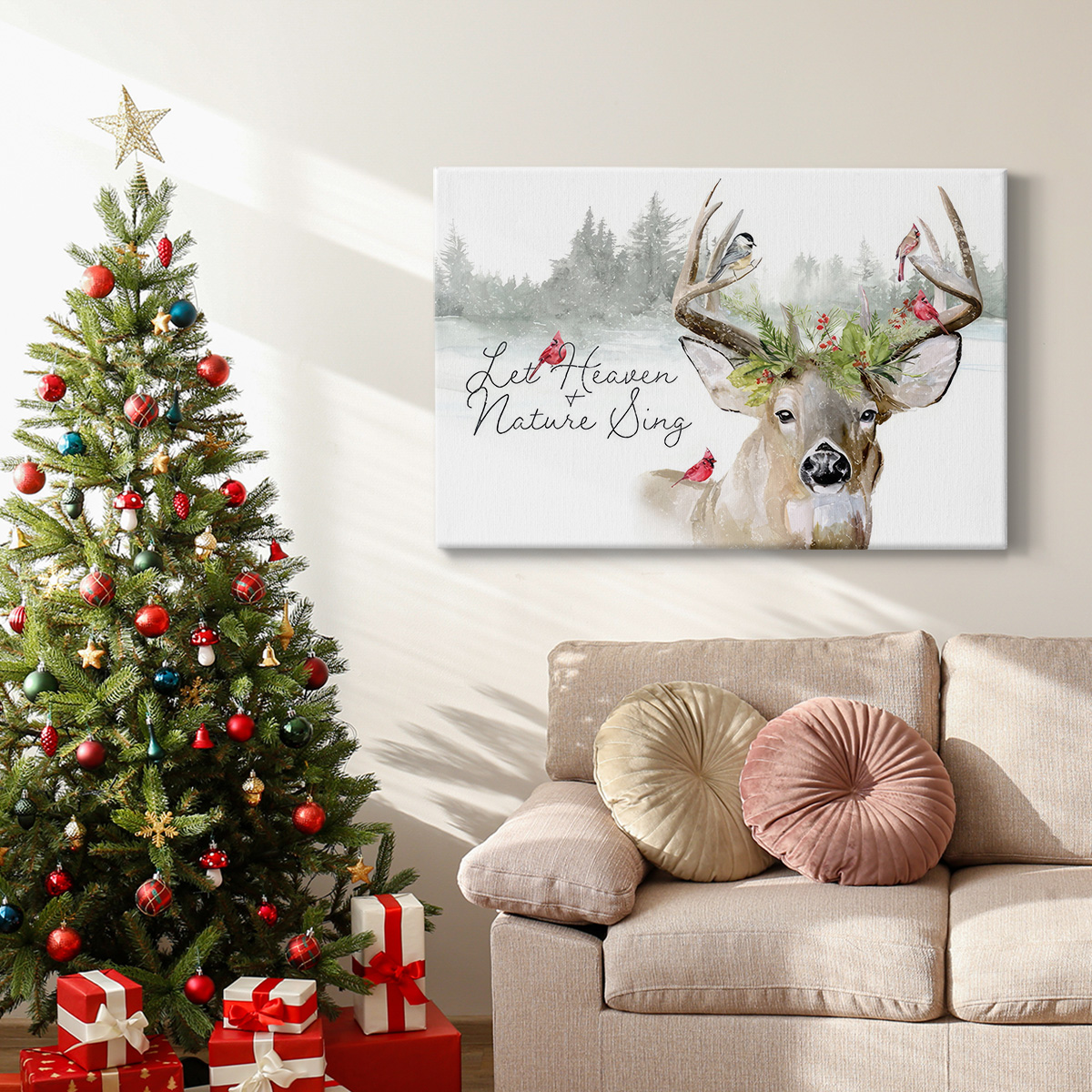 Holiday Deer Collection A- Gallery Wrapped Canvas