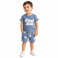 thumbnail image 2 of AceBaby Toddler Baby Boys Summer Shorts Sets 3M-5T Short Sleeve Letter Embroidery Tops and Baseball Print Shorts 2Pcs Outfits, 2 of 3