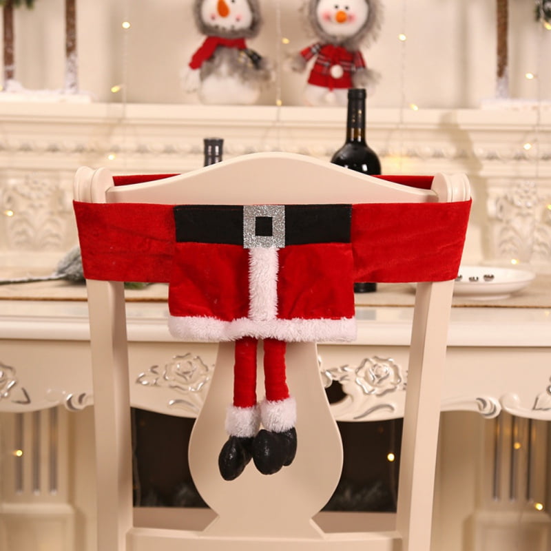 Christmas Chair Back Covers Dining Chairs Slipcovers Xmas Festive Decor