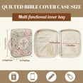 thumbnail image 5 of TSOVTHRID Cross Floral Spliced Print Church Bible Bag for Christian, Bible Cover Case with Zipper Closure, Green Pink Quilted Carrying Book Case for Bibles Study, 5 of 7