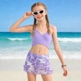 thumbnail image 2 of Yindaity Girls Bathing Suits Girls Coral Reef Beach Sport Wrap Around Bikini 2-Piece Swimsuit(Purple,8-9 Years), 2 of 7