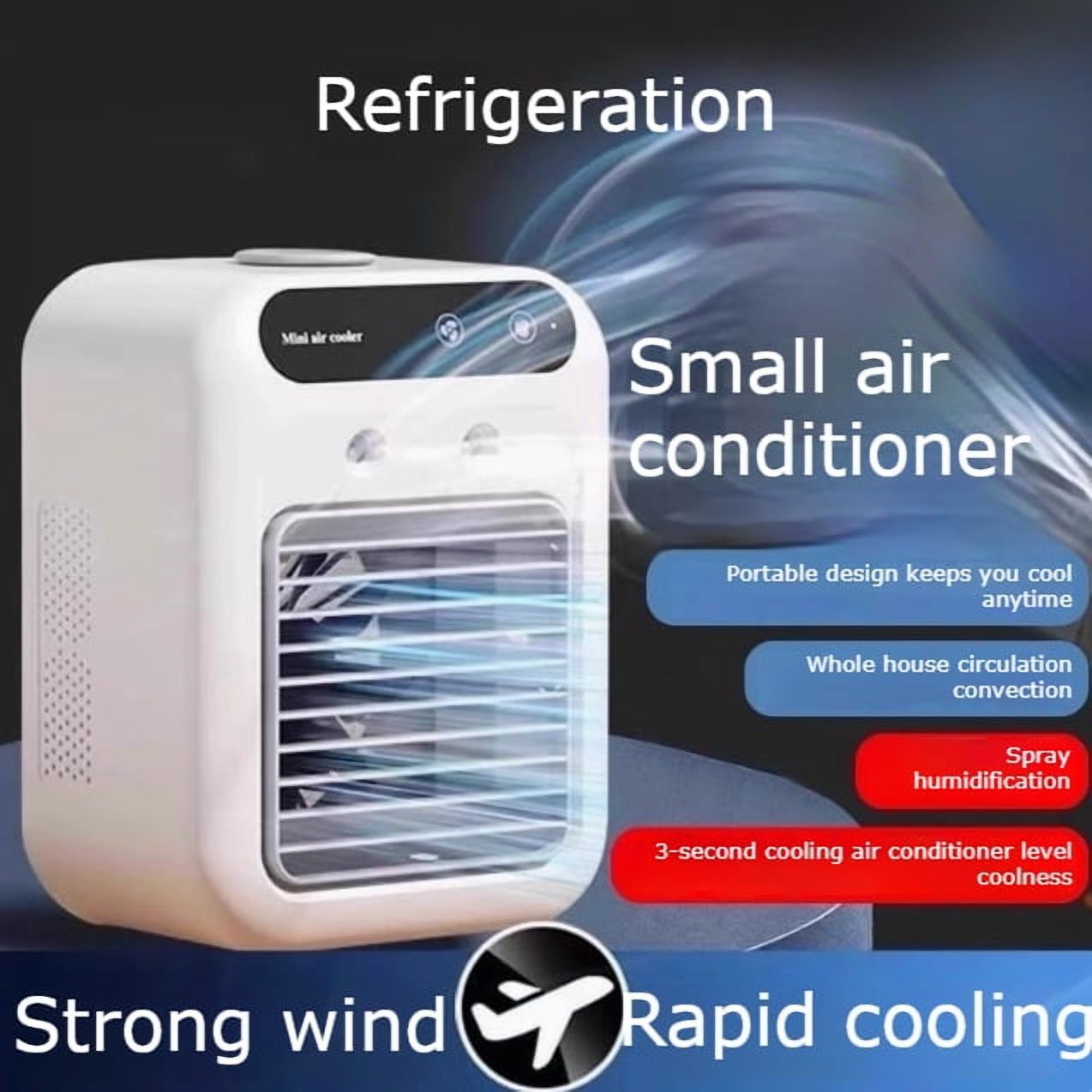 2025 New Summer Fan Cooler: Home & Dorm Use, Humidifying, Mini Portable Fan, Quiet Desktop Air Cooler