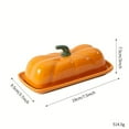 thumbnail image 4 of Thanksgiving Decor 1Pc Covered Butter Dish, Suitable For Countertops, Pumpkin-Shaped Ceramic Cute Butter Holder/Container/Tray, Used For Holding And Cooking B, 4 of 9
