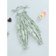 thumbnail image 3 of Seyurigaoka Baby Girls Summer Jumpsuit, Boho Floral Shoulder Straps Tie Ruched Long Romper, Toddler Girls Sling Long Pants One-Piece Jumpsuit, 3 of 8