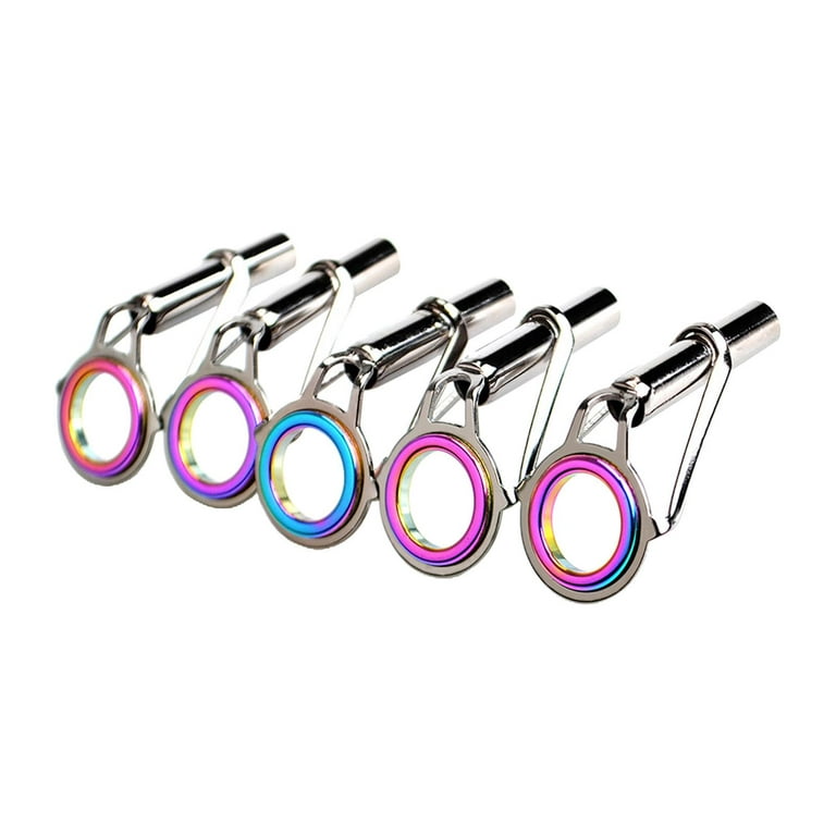 5Pcs Fishing Rod Tip , Stainless Steel Replacement Circle Repair Parts  Tools, for Baitcasting Rod, Sea Fishing - 9 Size Multicolor 