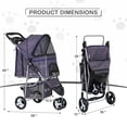 thumbnail image 2 of Lenesta 3-Wheel Pet Stroller for Small Dogs/Cats - Lightweight Foldable Jogger with Storage Basket & Cup Holder, Plaid, 2 of 24