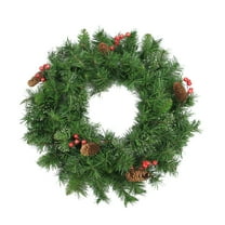 Northlight Iced Mixed Pine, Berries and Pinecones Artificial Christmas Wreath - 24" - Unlit