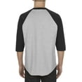 thumbnail image 2 of AL1334 Alstyle Unisex Classic Raglan 3/4 Sleeve T-Shirt Black Athl Hther Gray S, 2 of 6