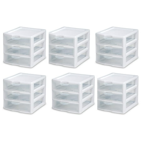 6 Sterilite 20738006 Small Compact Countertop 3 Drawer Desktop 6 Sterilite 20738006 Small Compact Countertop 3 Drawer Desktop Storage Unit