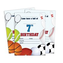 Darling Souvenir Blue Birthday Invitation Card 28 Pcs Fill or Write In Blank Invites Printable Party Supplies 5 x 7 Inches