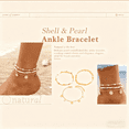 thumbnail image 6 of Shell Ankle Bracelet Set for Women Gold Plated, Boho Bead Adjustable Shell Ankle Bracelet Set with Pearl,  Hawaiian Beach Foot Jewelry Gifts for Her, 6 of 6