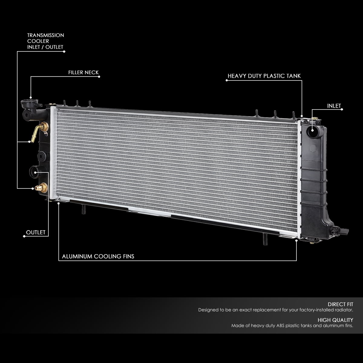 DNA Motoring For 91-01 Jeep Cherokee Comanche AT OE Replacement Aluminum Radiator DPI 1193