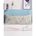thumbnail image 2 of Gray Paisley Floral Body Pillow Covers, Farmhouse Spring Summer Flowers Soft Bed Throw Pillowcases Breathable Cooling Long Lumbar Body Pillow Sham Cover for Bed Sofa 20''x54'', 2 of 7