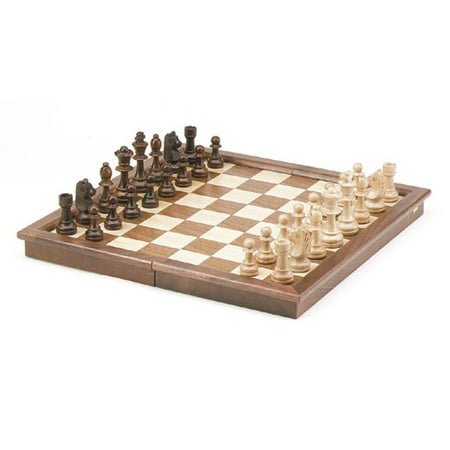 Folding Walnut Frame Chess Set