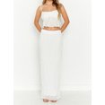 thumbnail image 5 of LMLYSoH Women’s Two Piece Summer Outfits Sleeveless Ruffle Hem Cami Tops and Long Skirt Set Beachwear, 5 of 9