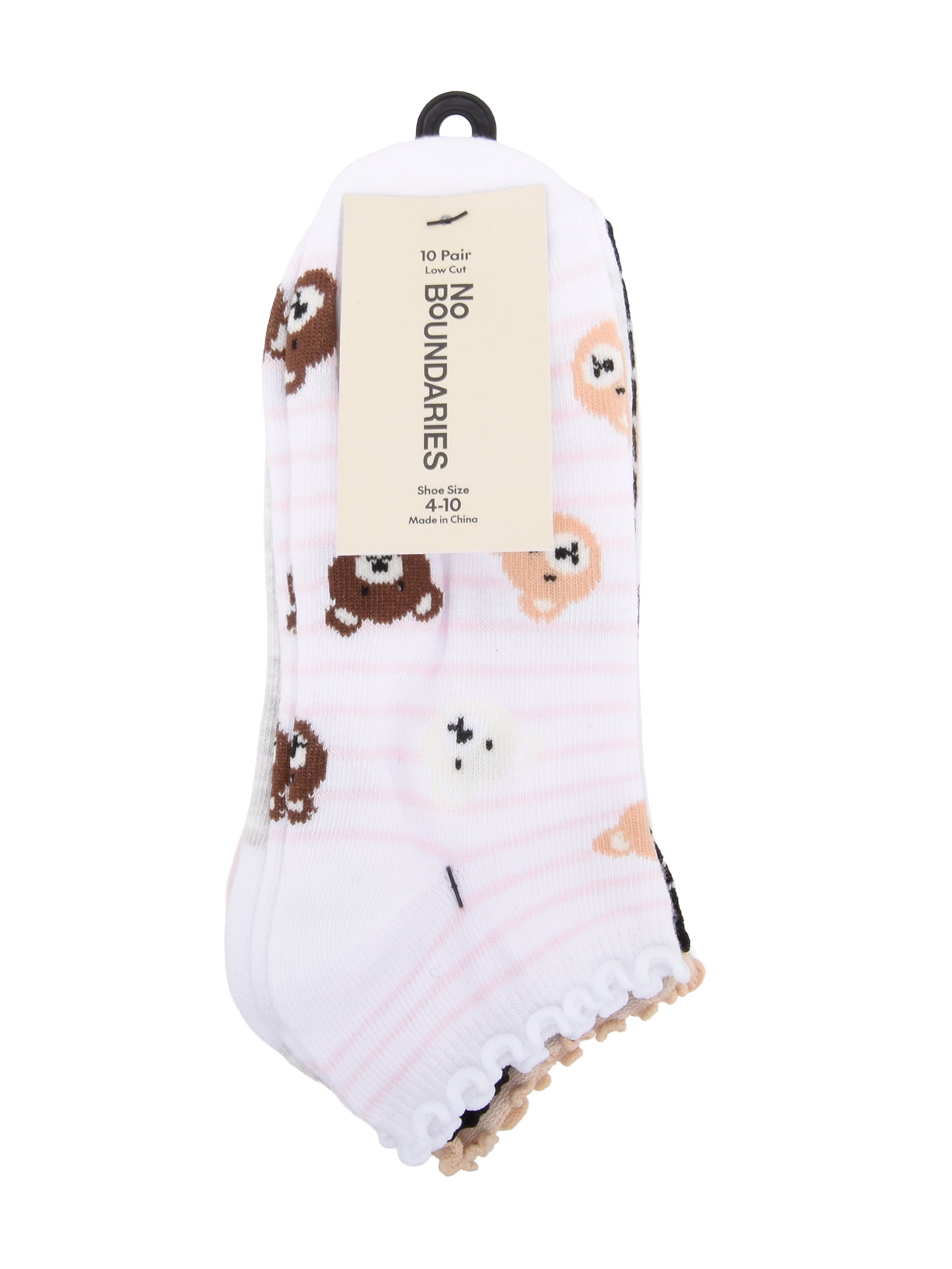No Boundaries Women’s Low Cut Socks, 10 Pack, Shoe Sizes 4-10