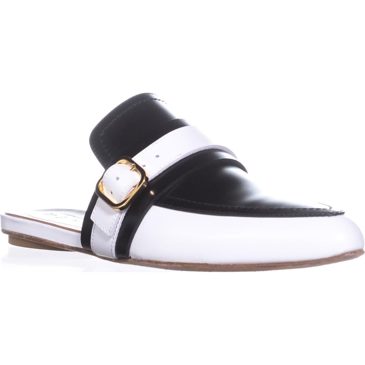 womens black backless loafers