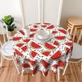 thumbnail image 2 of Watermelon Tablecloth Summer Fruit Round Table Cloths Circular Table Cover Washable Polyester Tabletop for Dining Kitchen Picnic Camping Party Decor 60 Inch, 2 of 6