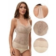 thumbnail image 3 of Unique Bargains Women's Lace Mesh V Back Wide Strap Fixed Cup Camisoles M Beige, 3 of 6