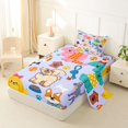thumbnail image 2 of Homewish Pet Dog Theme Twin Sheets,Cartoon Animal Bedding,Purple,3 Pieces,1 Fitted Sheet and 1 Pillowcase, 2 of 6