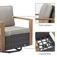 thumbnail image 6 of PARKWELL Classic Swivel Glider Chair Set of 2, Patio Cushioned Lounge Swivel Rocker Arm Chair for Balcony Yard,Brown Wicker and Gray Cushions, 6 of 9