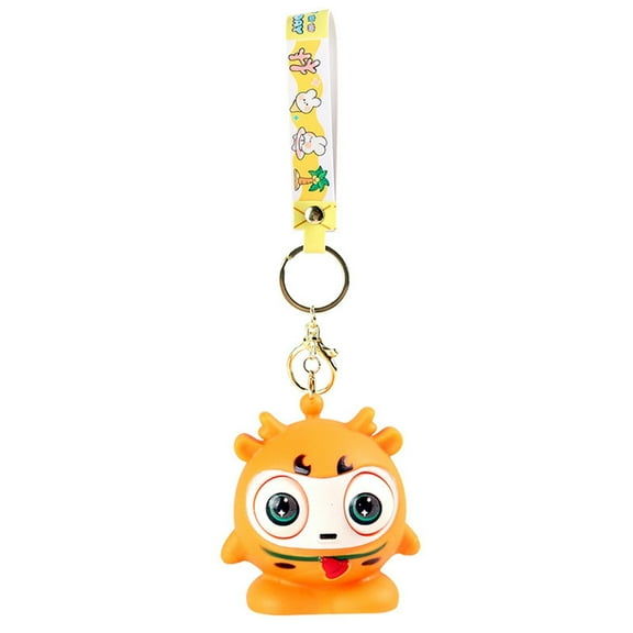 Novelty Stress Toy Big Eyed Doll With Keychain And Light For Venting 6 Cm Rot Games Sausage