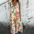 thumbnail image 1 of Aqestyerly Robe Sans Manches à Col en V Imprimée pour Femmes, Design avec Poche Non Positionnée, Légère et Élégante, Parfaite pour l'Été, 1 of 6