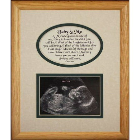 8X10 Baby & Me Picture & Poetry Photo Gift Frame ~ Cream/Hunter Green Mat ~ Heartfelt Keepsake Gift Idea For Expecting Parents Ultrasound/Sonogram Image