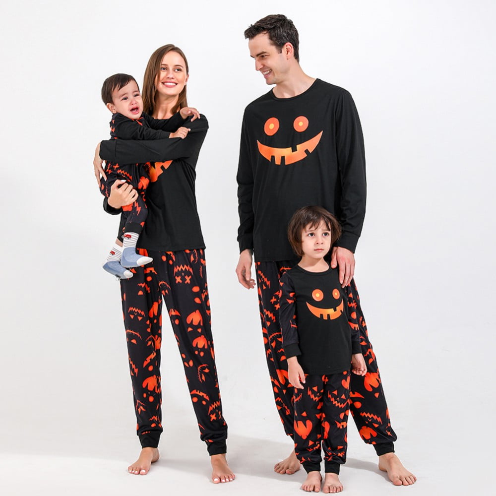 URMAGIC Matching Family Pajamas Sets Halloween PJs Holiday Pumpkin Sleepwear  Top and Pants 