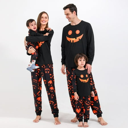 

Matching Halloween Pajamas Set Family Clothes Kids & Toddler Women Men 2 Piece Pumpkin Pjs Set Cotton Sleepwear