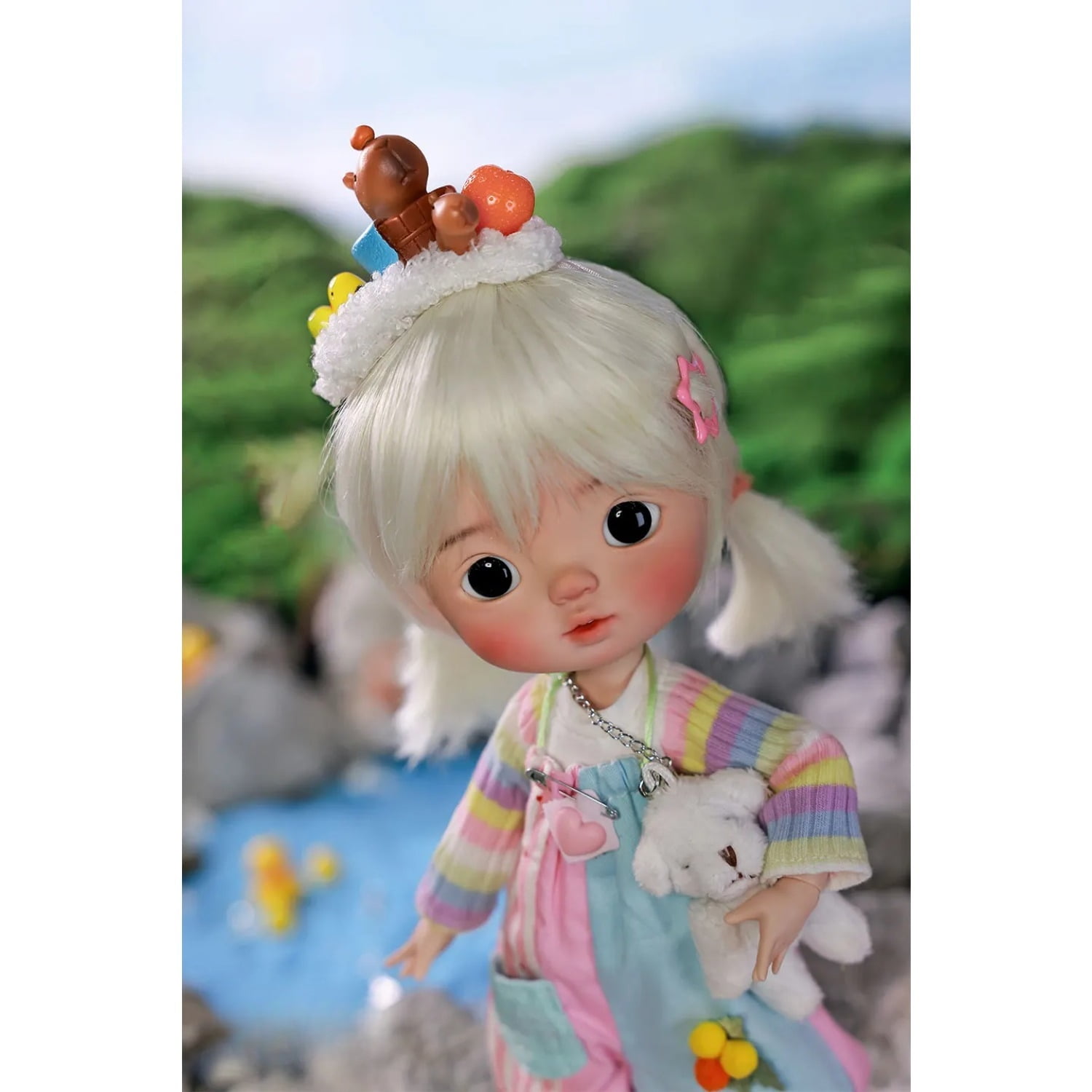 Xavi 1/6 Bjd Doll Omelet Body Rainbow Cute Girl Double Eyelids Capybara Headwear  High Quality Ball Jointed Dolls