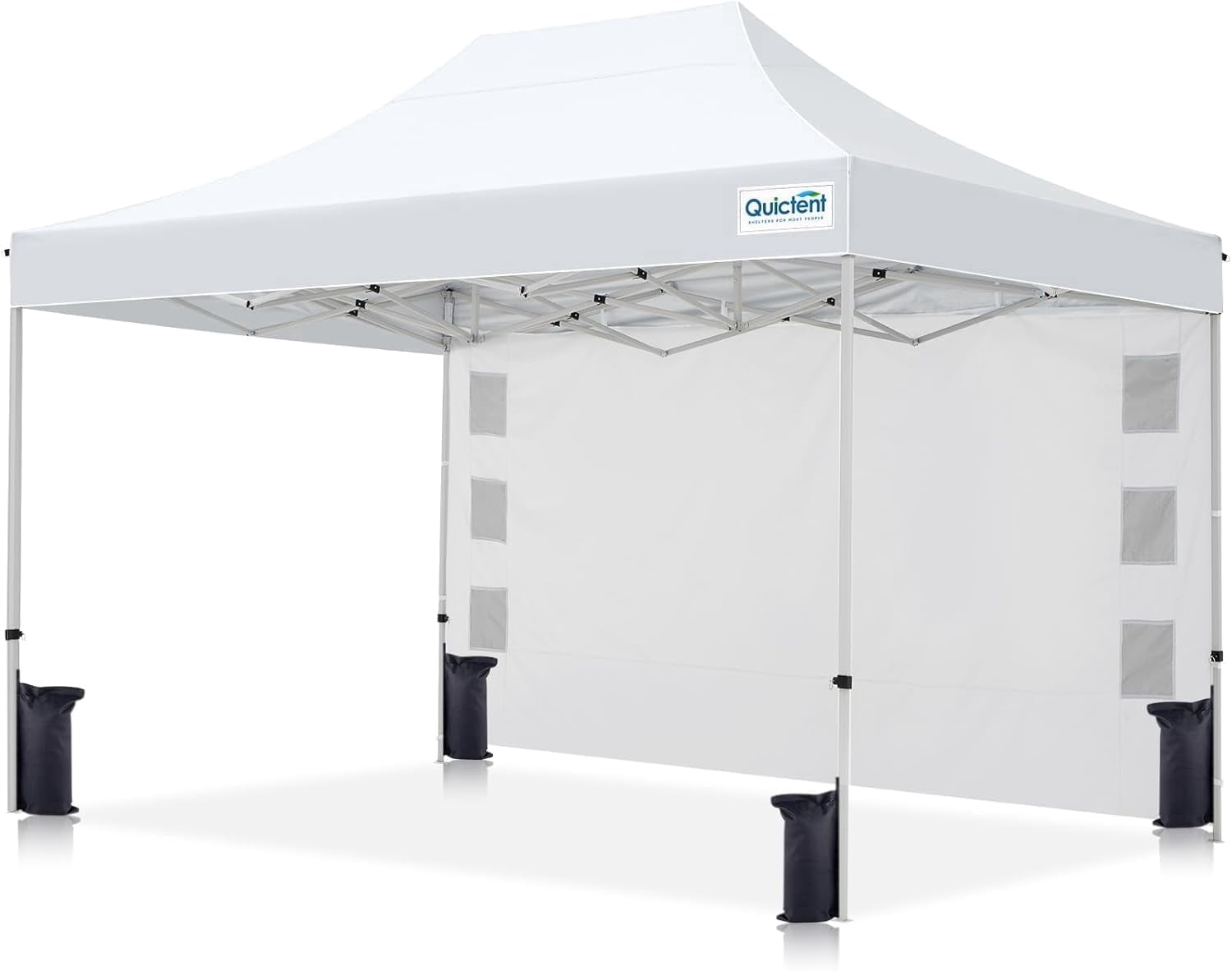 Ozark Trail 20x10 ft Pop Up Canopy Tent with Wheeled Bag, White