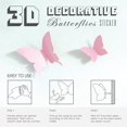 thumbnail image 3 of 24 piezas 3d mariposa extraíble pegatinas de pared calcomanía para la decoración del hogar y la habitación (morado), 3 of 3