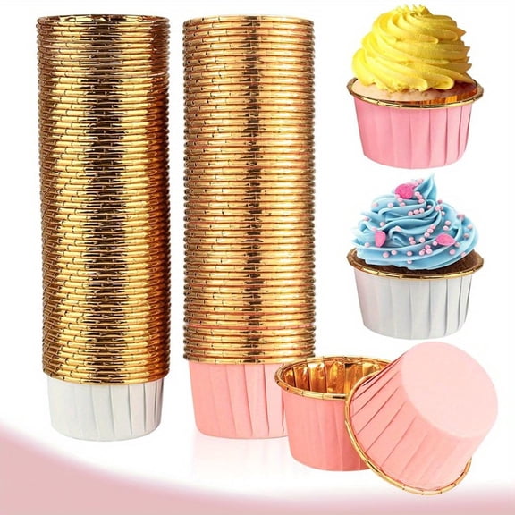 120pcs Mini Paper Cup Cake Mold Oil-resistant Paper Muffin Box Non-stick Coating Baking Packaging Cup High Temperature Resistant Cardboard Cake Mold
