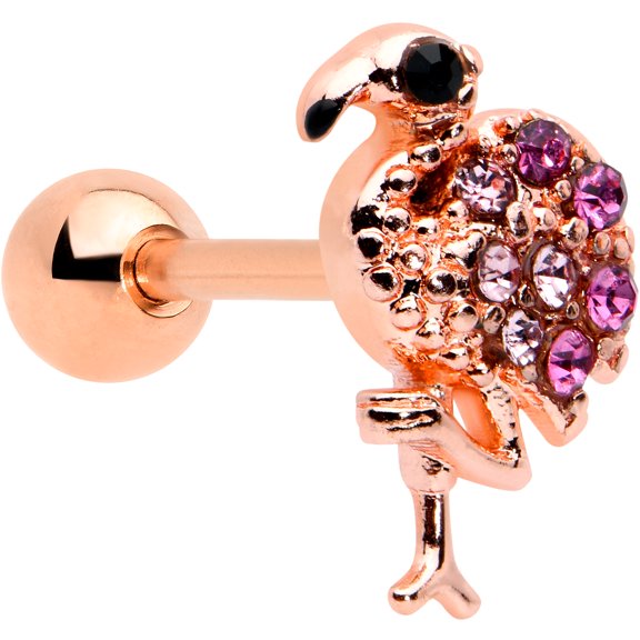 Body Candy 16G Womens PVD Stainless Steel Flamingo Top Ear Helix Jewelry 1/4