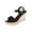 Black, variant on Wedge Sandals for Women Comfortable Sandals Espadrilles for Women Round Toe Open Toe One-Strap Wedge Heels Beach Sandals Summer Shoes