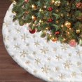 thumbnail image 1 of Christmas Tree Skirt 60 Inch Faux Fur Snowflake Sequin White Skirt for Christmas Tree,Winter Christmas Tree Mat,Holiday Party Christmas Tree Decorations, 1 of 6