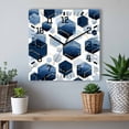 thumbnail image 6 of Navy Blue Marble Wooden Wall Clock Silent Non Ticking, Gold White Geometric Hexagon Modern Square Wall Clocks Battery Operated, Decor Clock for Home Office, Living Room, Kitchen, 12 Inch, 6 of 9