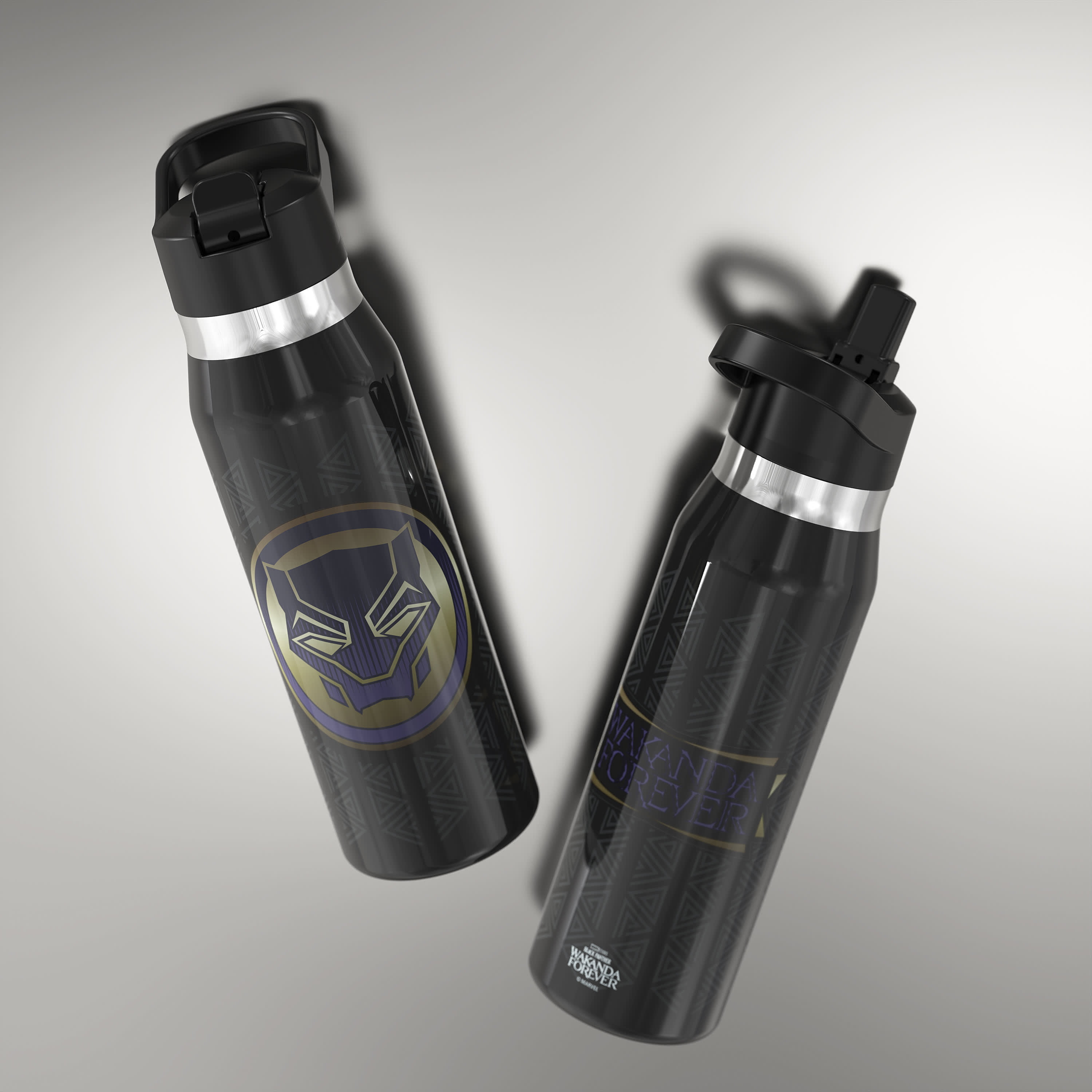 Black Panther, High-Tech Character Graphic Aluminum Water Bottle, Zazzle  in 2023